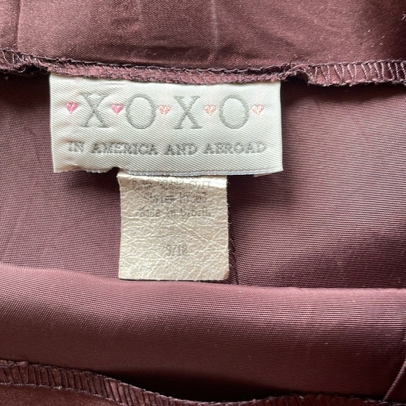 Vintage Brown Satin Fitted Mini Skirt High Waisted Back Zip Chocolate Size 9/10 - Picture 7 of 9